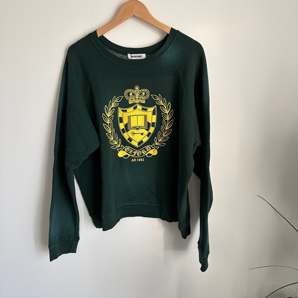 Daydreamer Oxford Crest Vintage Crewneck - Sun Faded Green XL - Picture 4 of 7